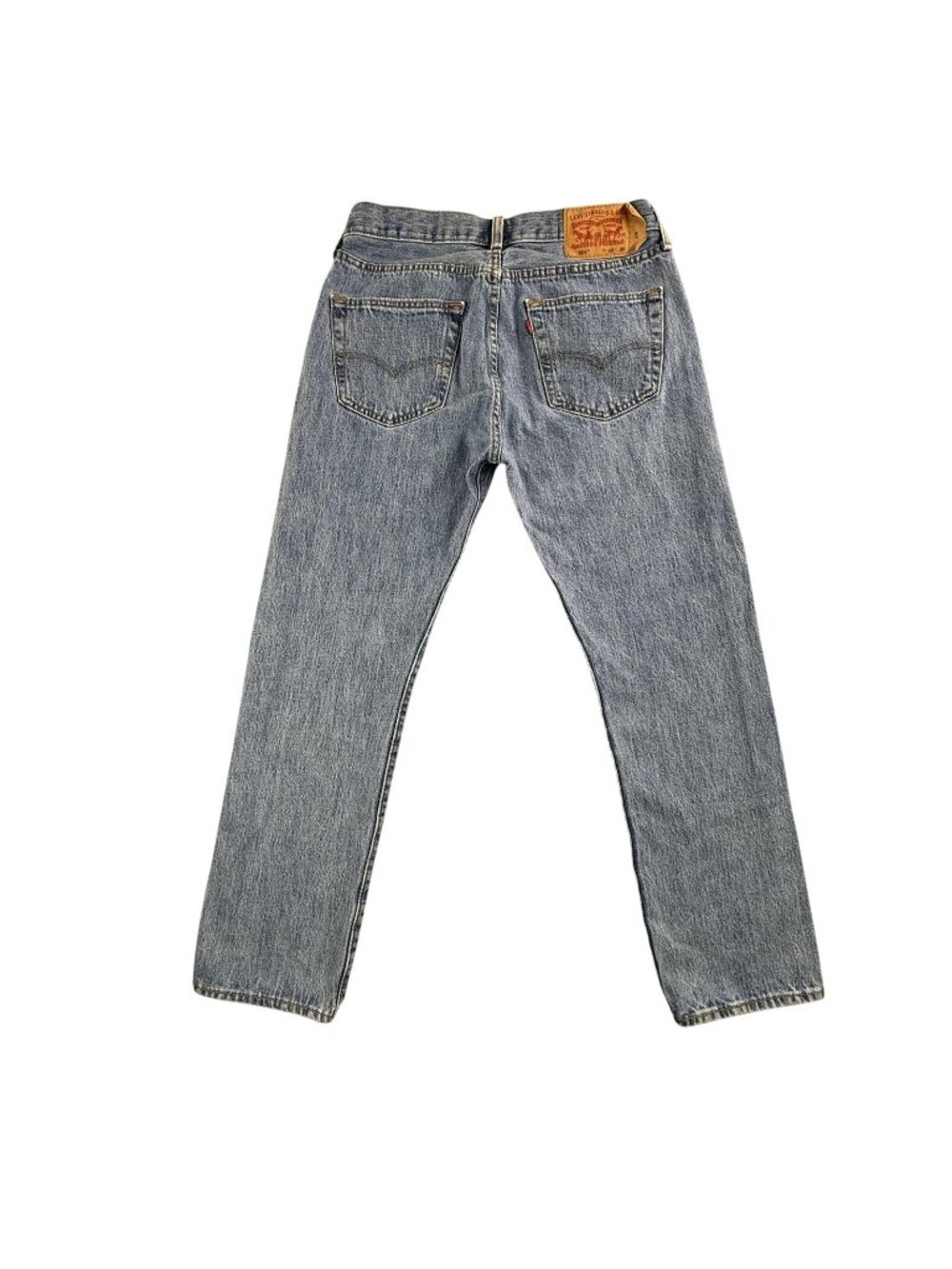 Levi's 501 Jeans Mens 32x30 Blue Button Fly Straight Leg Denim Light Wash Faded